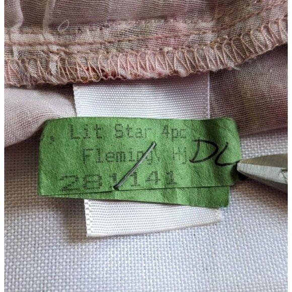 ALICIA BELL Pink Gold Silk-Cotton Short Sleeve Boho Peasant Top Sz L - Picture 5 of 6